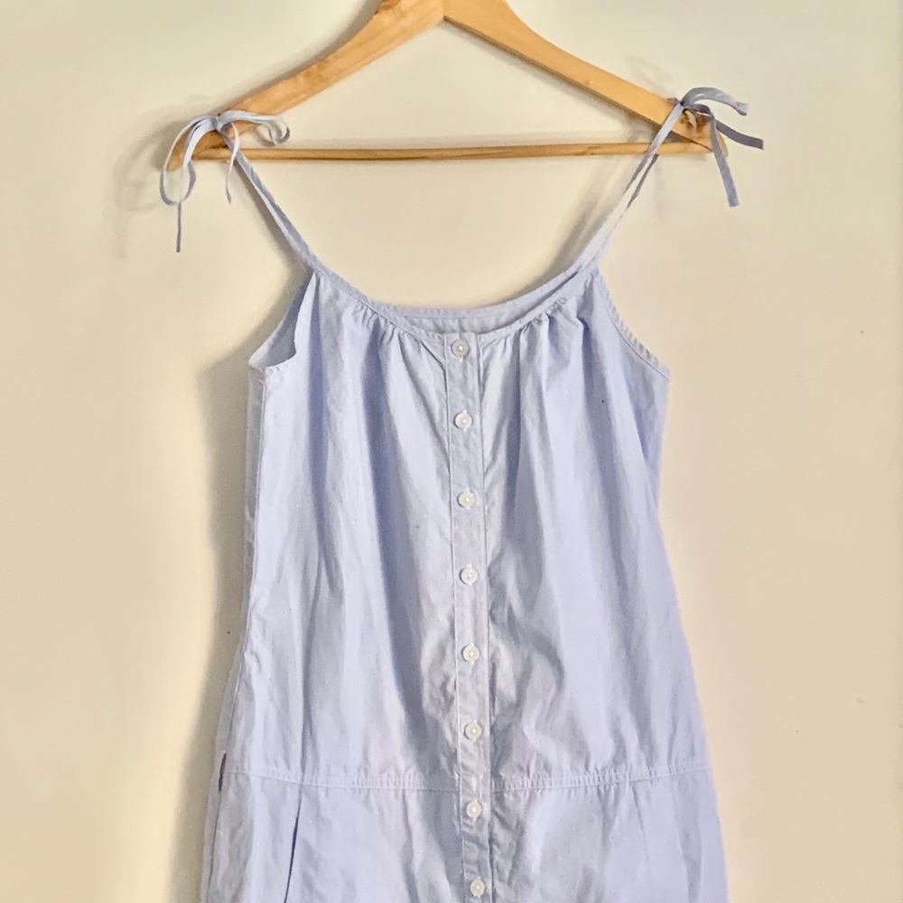American Eagle light  blue cotton button up dress
